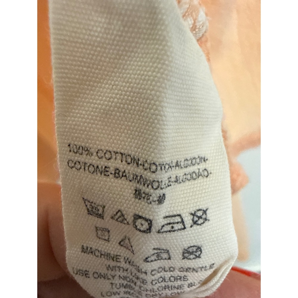 We The Free Free People Peach Cotton Slub Scoop Neck Layered Hem Tee M - Picture 6 of 8
